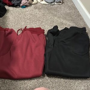 Red and Black Jogger Pants